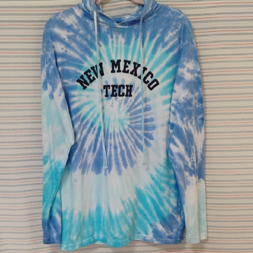 MV SPORT Blue Tie-Dyed Hoodie L